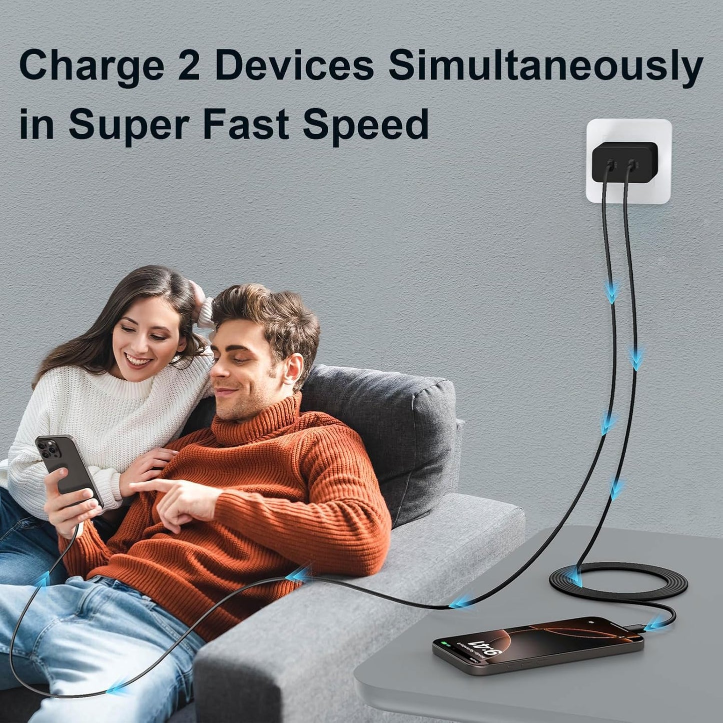 Fast Wall Charger, 6FT Type c Cables with Type C Charger Fast Charging Blocks, 45W C Port Charger for Samsung Galaxy S26/S25 Ultra/Z Fold7/Z