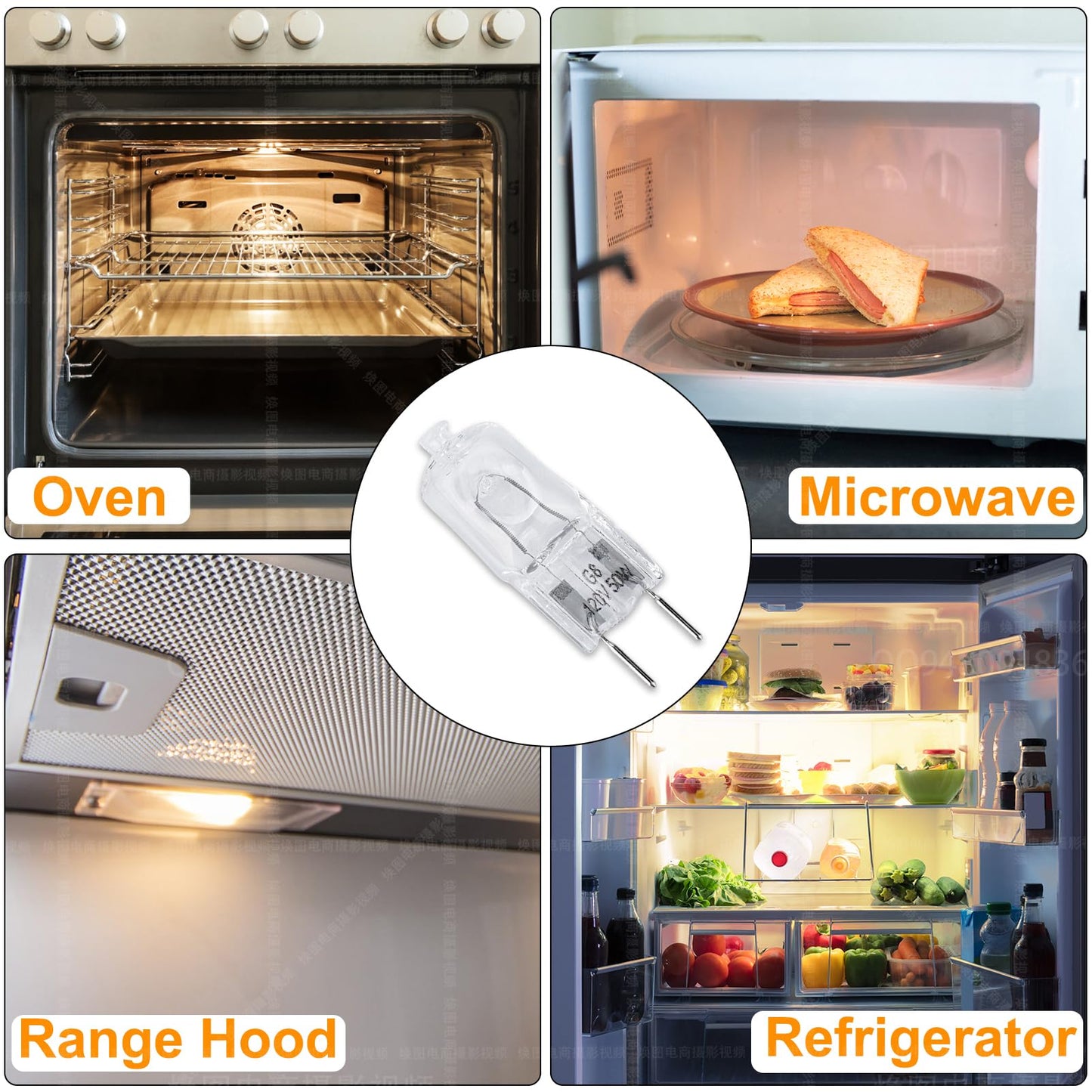 G8 Halogen Light Bulbs, Light Bulb Lamp for GE Microwave Oven 120V 50W