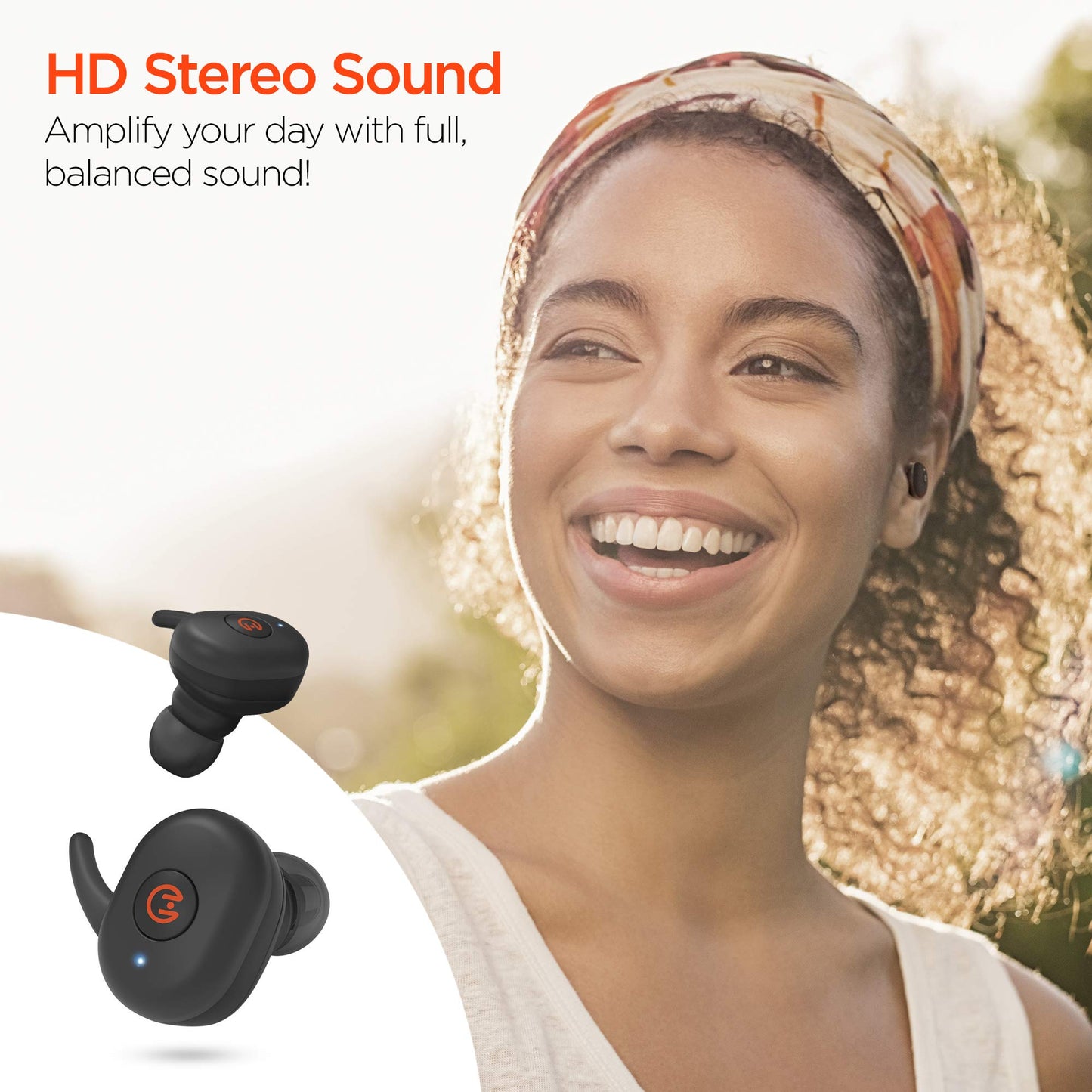 HyperGear Active True Wireless Bluetooth Earbuds - Noise Cancelling Mic, HD Stereo Sound, Touch Control, Quick Pairing, IPX5 Waterproof, Charging…