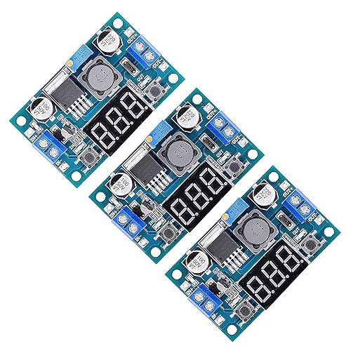 Valefod 3 Pack LM2596 DC to DC Voltage Regulator 4-40V to 1.5-35V Buck Converter with LED Display