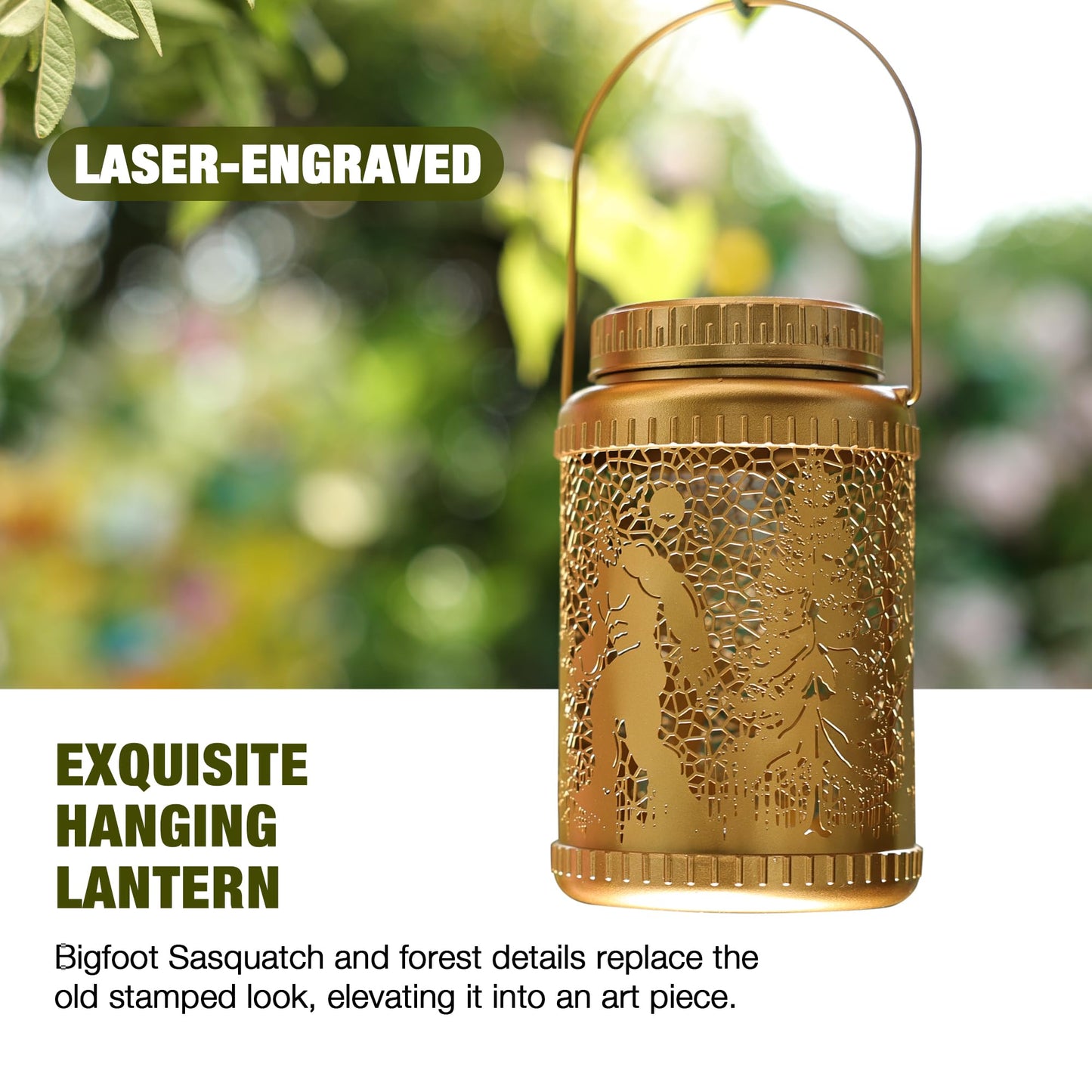 Cooo 6 Pack Valentines Day Gifts for Him Her Solar Lanterns Outdoor Waterproof Bigfoot Sasquatch Solar Pathway Lights Landscape Path for Women Mom