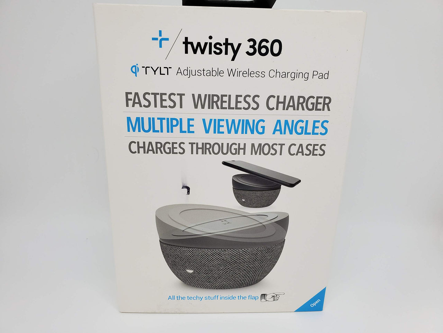 TYLT Twisty 360 Wireless Charger | Qi Charger Made for Apple iPhone, Samsung and Other QI Enabled Devices | Black WIRELSS Charger | QI Wireless