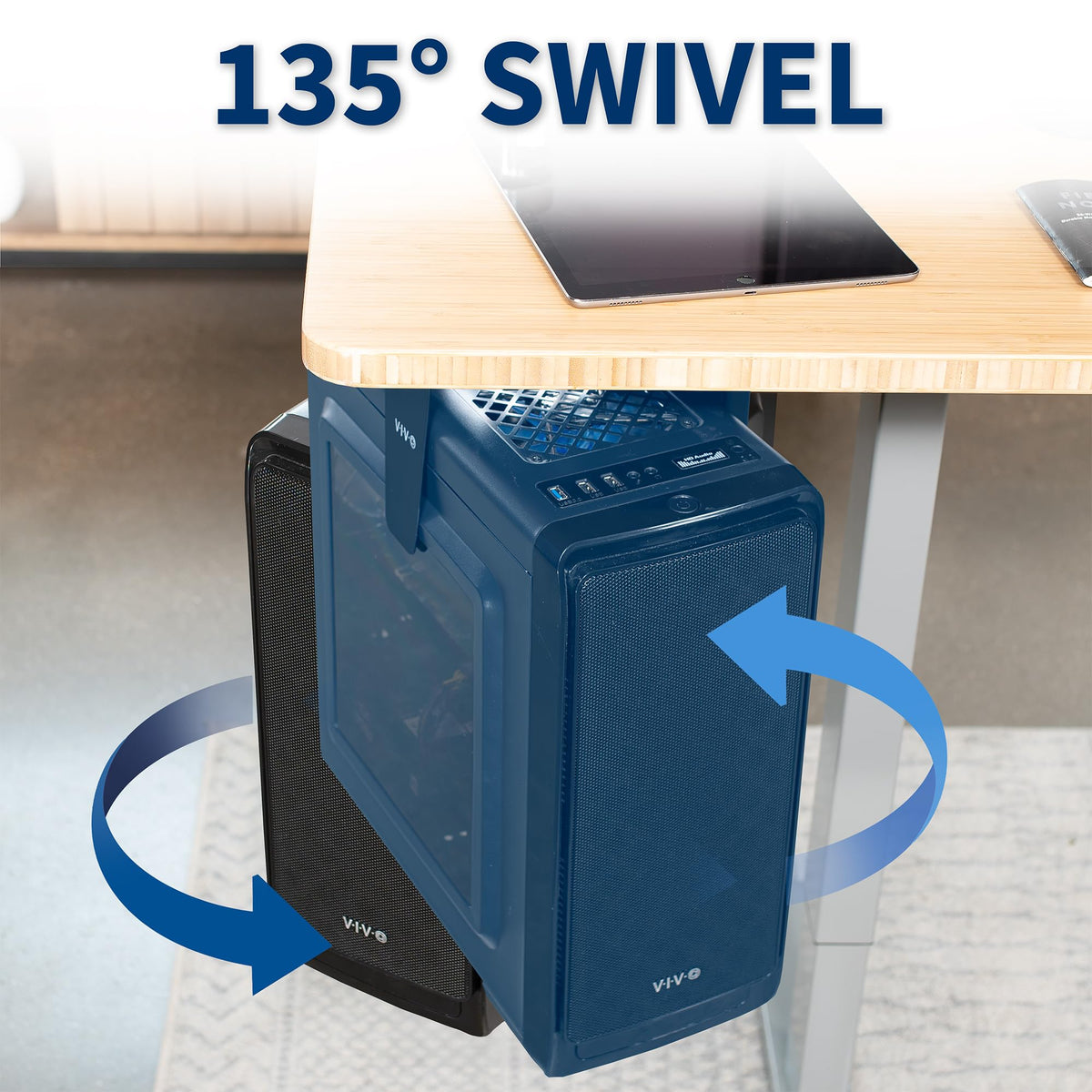 VIVO Black Under Desk and Wall Office PC Mount, MOUNT-PC01