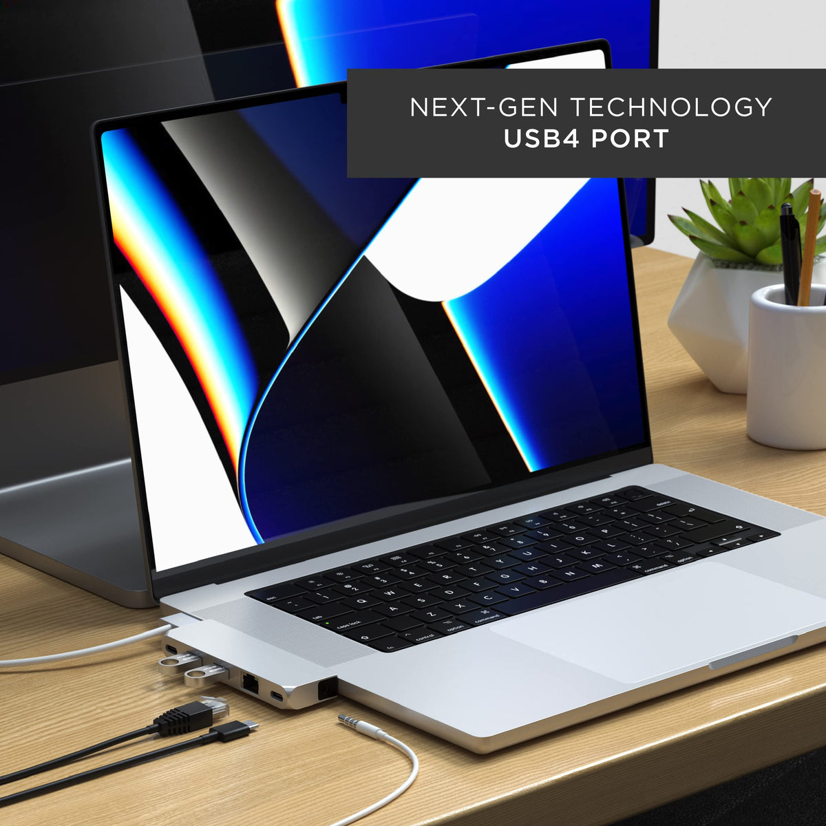 Satechi Pro Hub Mini USB-C Multiport Adapter, USB4 Port, Ethernet, Silver