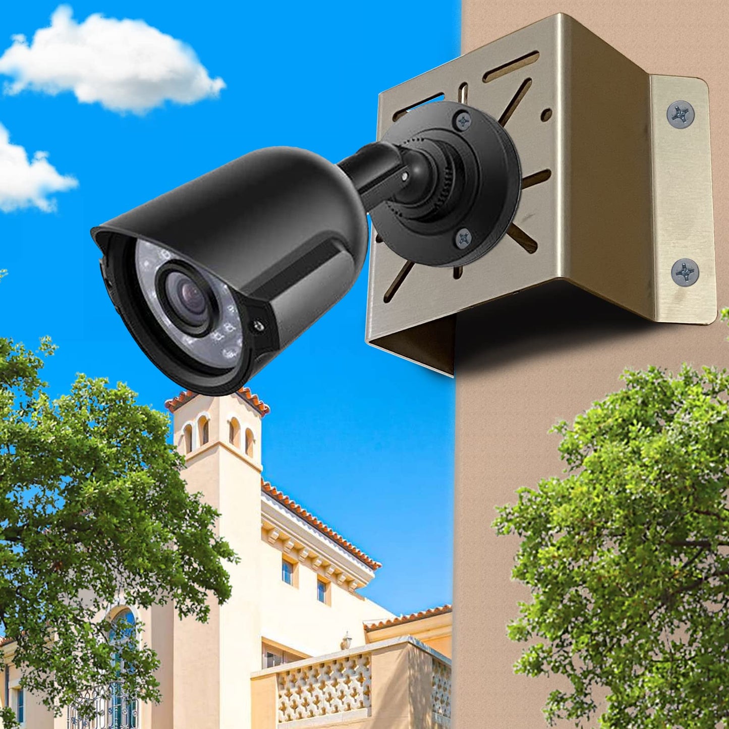 WiTi Universal Corner Mount for Security Camera, Stainless Steel Mounting Corner Bracket for Wall Mount Corner, Suitable for CCTV Cameras LED