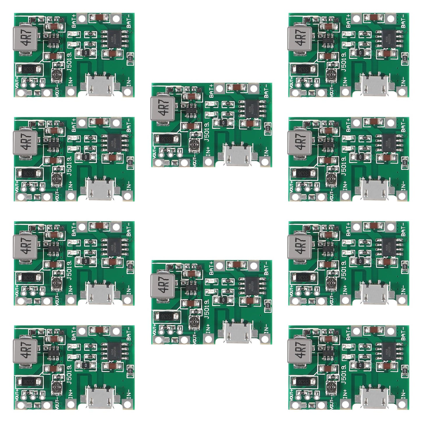 D-FLIFE 10pcs 18650 18650 Lithium Li-ion Battery Charger Module 2A USB TP4056 Adjustable Boost Module DC-DC 3.7V to 5V 9V 12V Step Up Boost Module…