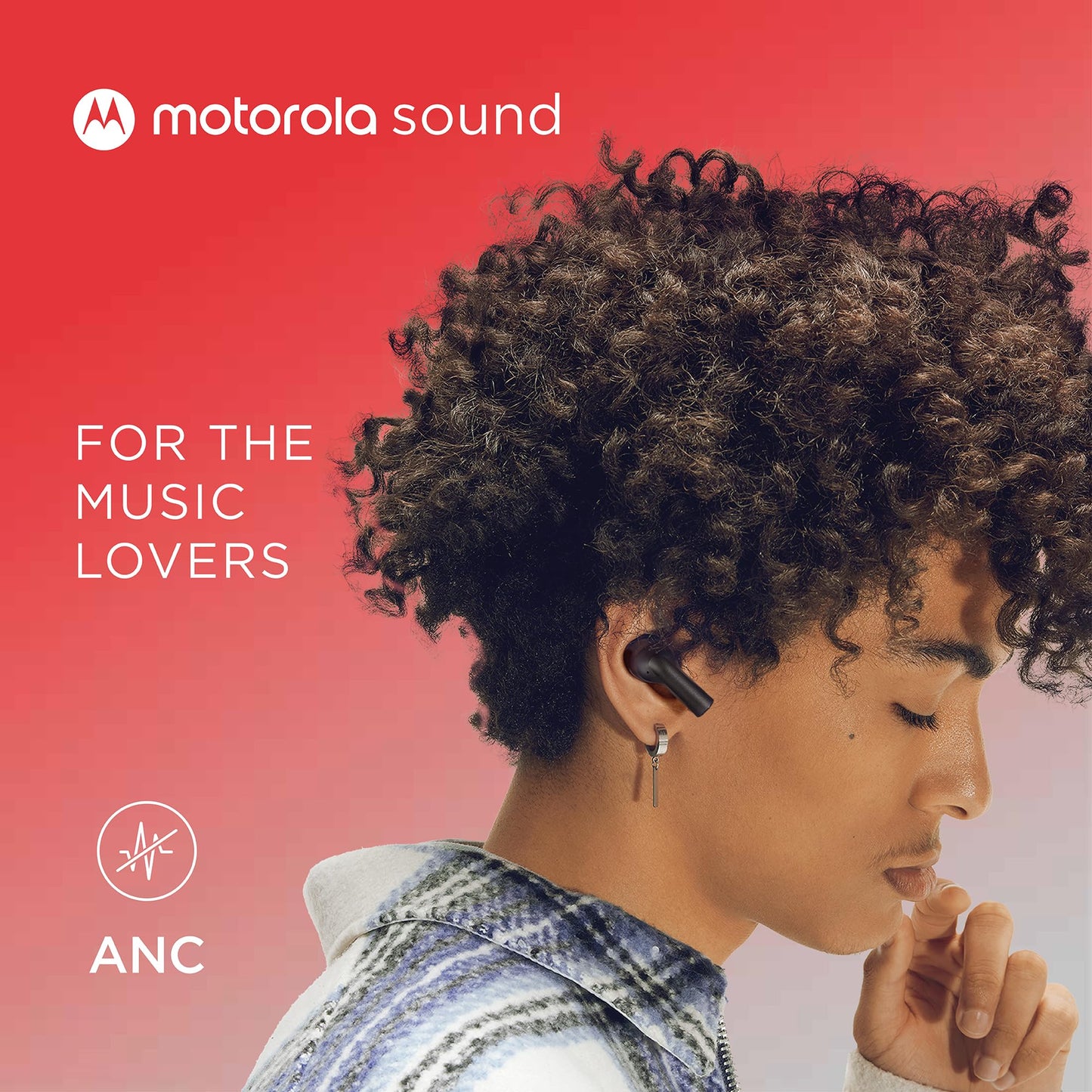 Motorola Sound Moto Buds 500 ANC True Wireless Earbuds, IPX4 Water Resistant Touch Control Ear Buds with Dual Noise Cancelling Microphone, Charging