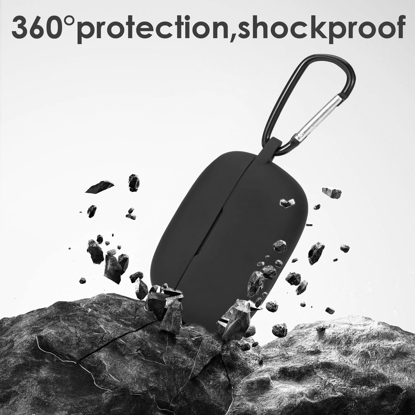 Claiol Silicone Case for JBL Vibe Beam 2025/Vibe Beam 2023/Vibe 200TWS True Wireless Headphones, Premium Shockproof Case Cover with Carabiner