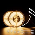 PAUTIX COB LED Strip Lights 48ft/15m Super Bright,504 LEDs/m Warm White 2700K CRI90+ Flexible LED Tape,DC24V for Cabinet Home DIY Lighting Projects