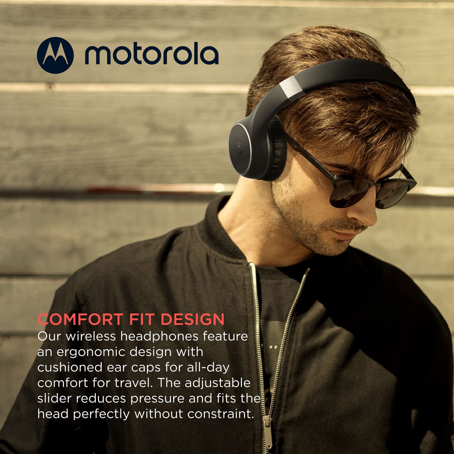 Motorola Sound Moto XT220 Bluetooth Wireless Headphones with Microphone, in-Line Control for Calls - Foldable Over-Ear Head Phones, Adjustable