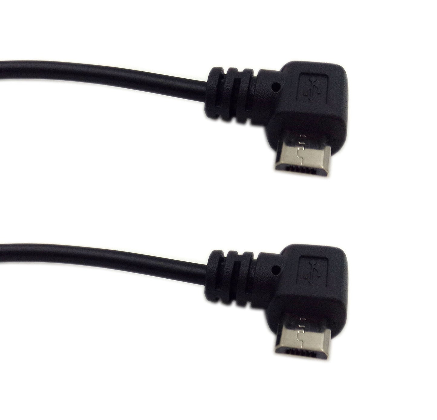 Wpeng Qaoquda Micro USB 1 to 2 Y Splitter Cable, 1Feet Micro USB Female to Dual Male 90 Degree Angle Converter High Speed Charging Cable (Micro 1F/2M)