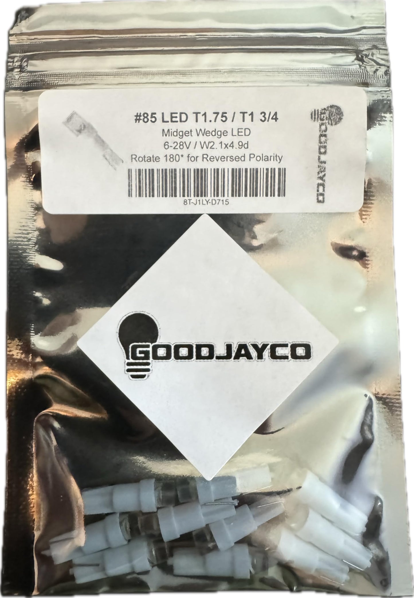 GOODJAYCO (10 Pieces) #85 LED T1.75 / T1 3/4 Midget Wedge Base 6-28V 85 LED White Indicator Light Bulb Replacement for #85 Incandescent T1 3/4