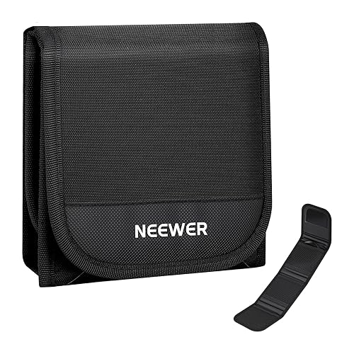 NEEWER 82mm Filter Case, Trifold Foldable Splash Resistant Protective Carry Pouch Storage Bag Accessories, Holds Up to Three 82mm Round Camera Lens