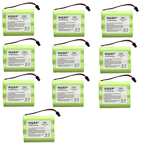 HQRP 10-Pack Cordless Phone Battery for Uniden BT-1006 BT1006 EXI916, EXI917 EXI960 EXI976 EXI8965 EXI916 EXI917 EXI960 EXI976 Replacement Extended