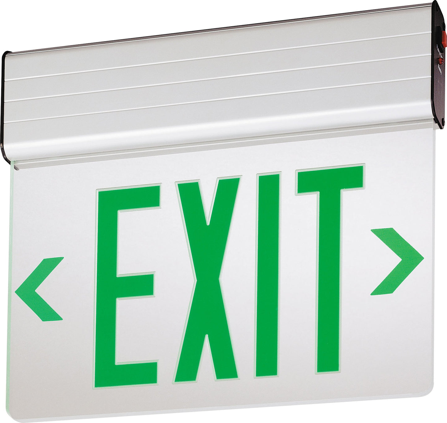 Lithonia Lighting EDG 2 G EL M6 LED, 3 watts, Brushed Aluminum Clear Emergency Exit Sign