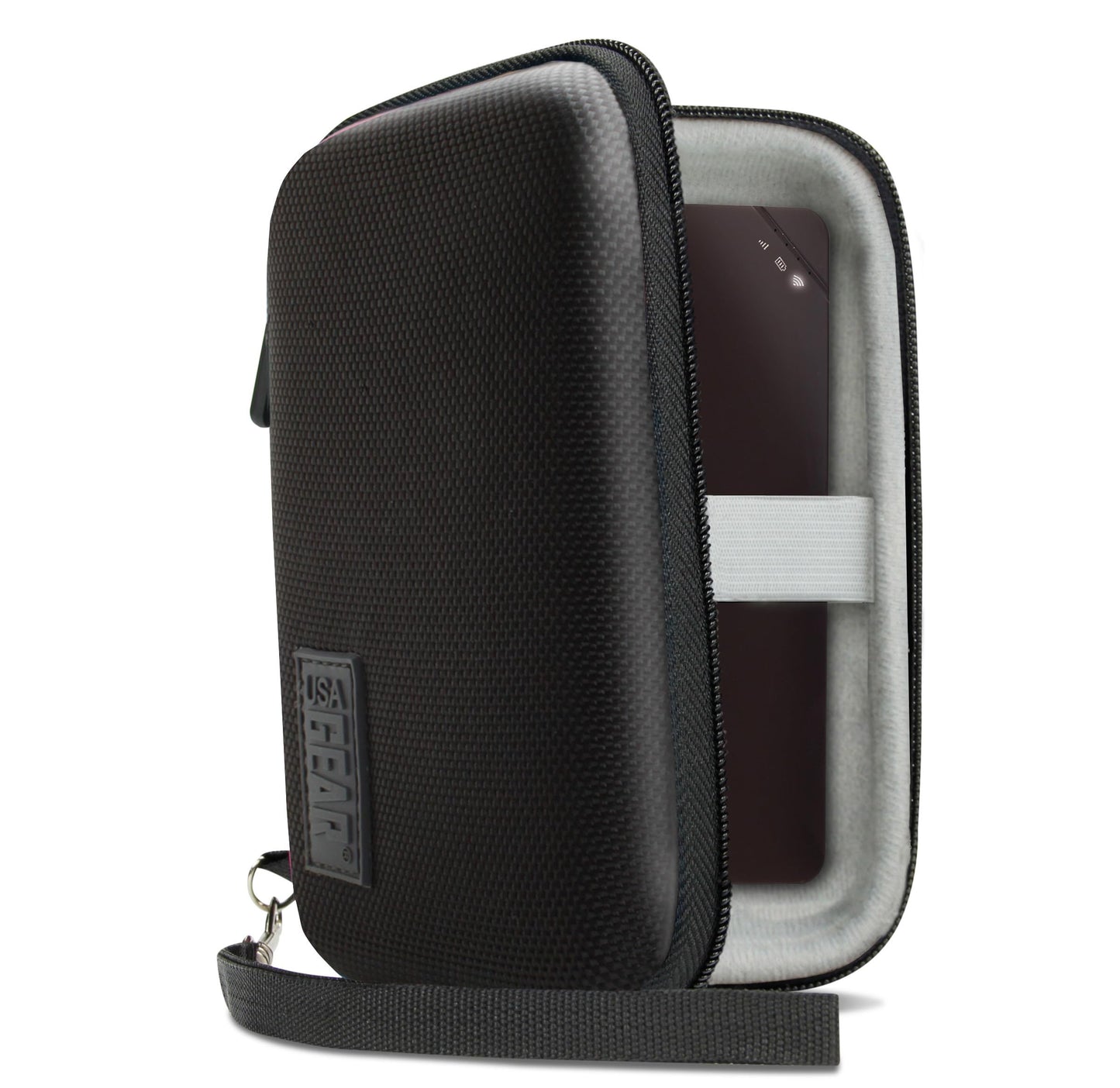 USA Gear Portable WiFi Hotspot for Travel Carrying Case - Internet Booster Case with Wrist Strap Compatible with 4G LTE Wi-Fi Mobile Hotspots from