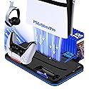 EUROA PS5/Slim/Pro Stand and Cooling Station with Controller Charging Station for PlayStation 5 Slim/Pro Console, PS5 Controller Charger, Cooling