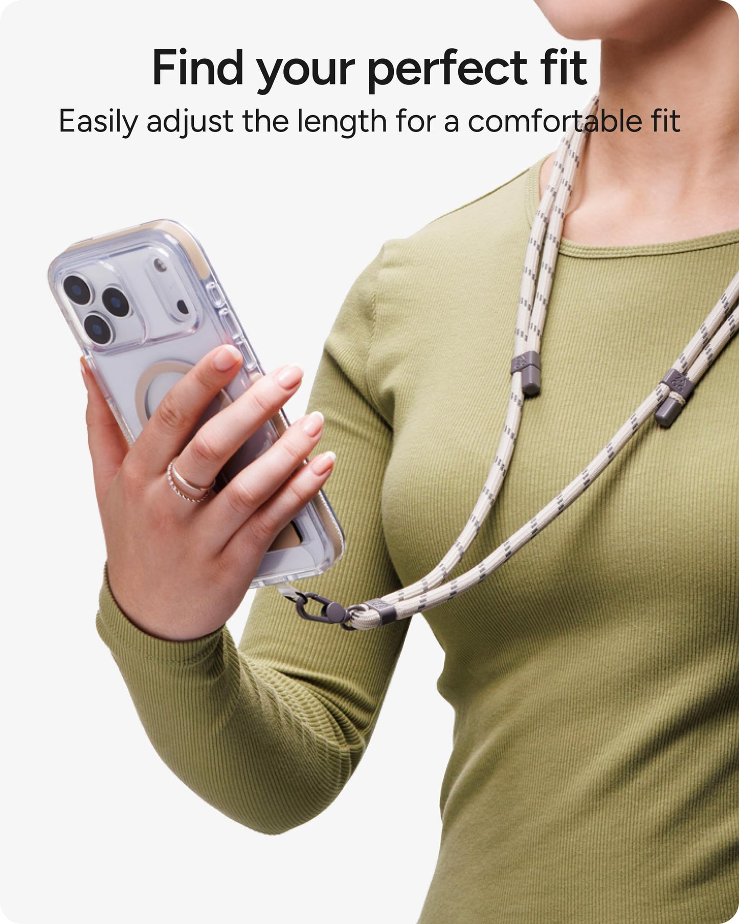 ZAGG Crossbody Lanyard for Phone Cases with Lanyard Attach Points - Adjustable Durable Nylon Strap with Tear-Proof Tab - Comfortable Hands-Free Carry