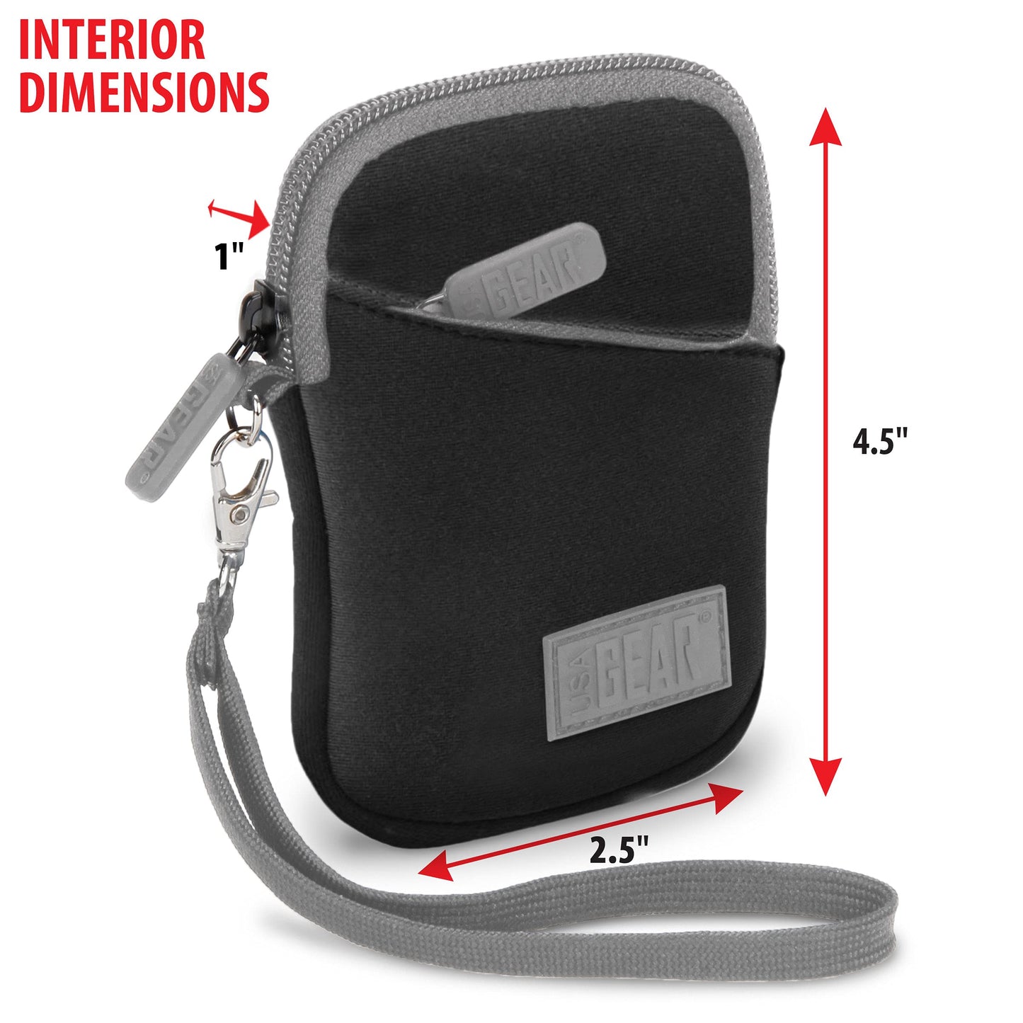 USA Gear Small Camera Pouch Fits Kodak PixPro FZ55, 45, PixPro C1, Sony Cybershot DSC W830, DSC W800, Canon IXUS 265 HS & more Compact Cameras - Belt