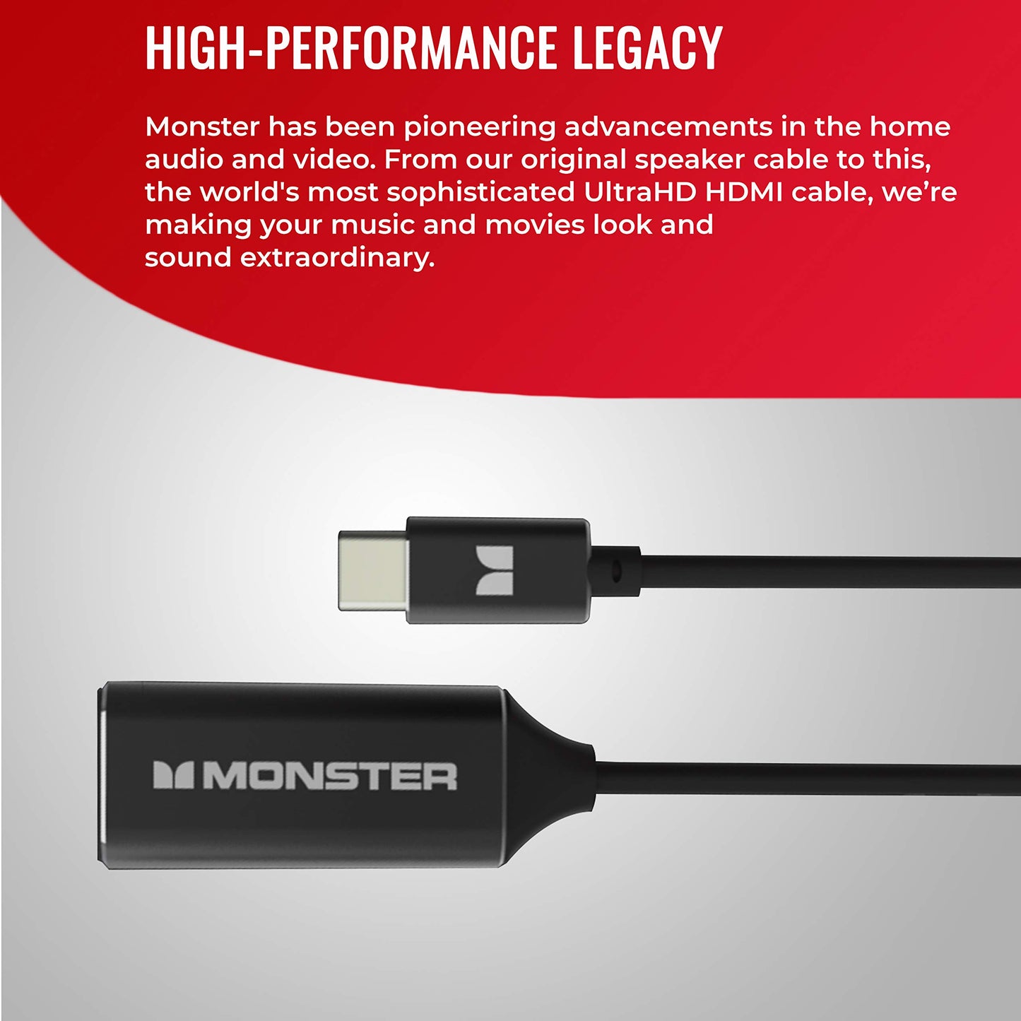 Monster Classic 1.6ft / 0.5m USB C to HDMI Adapter (4k 30Hz)