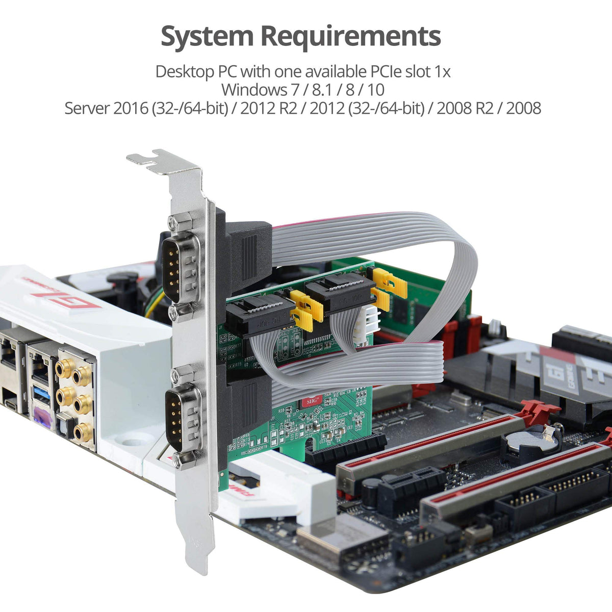 SIIG 2-Port RS-232 Serial PCIe Card, DB9, ASIX AX99100, JJ-E20711-S1