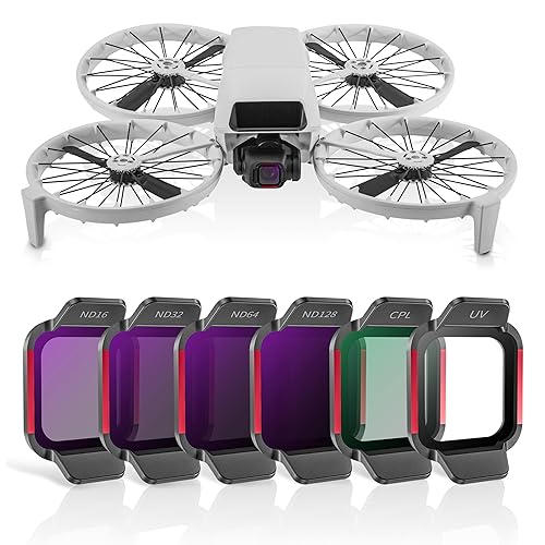 ND/UV/CPL Filter Set for DJI Flip Accessories,ND16/ND32/ND64/ND128/CPL/UV Drone Lens Filters Set, Multi Coated HD Optical Glass 6 Pack