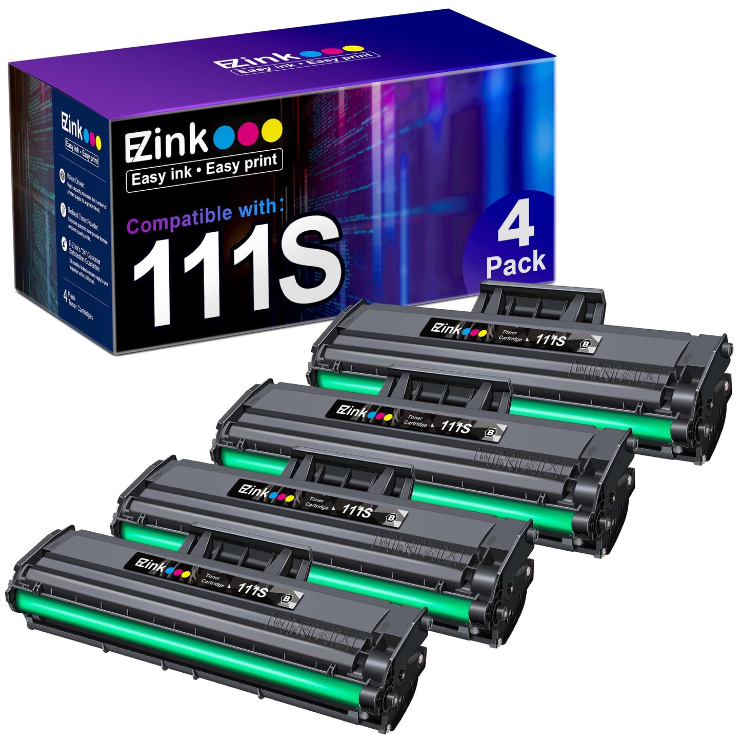 E-Z Ink Compatible MLT-D111S Black Toner Cartridge High Yield M2020W M2022