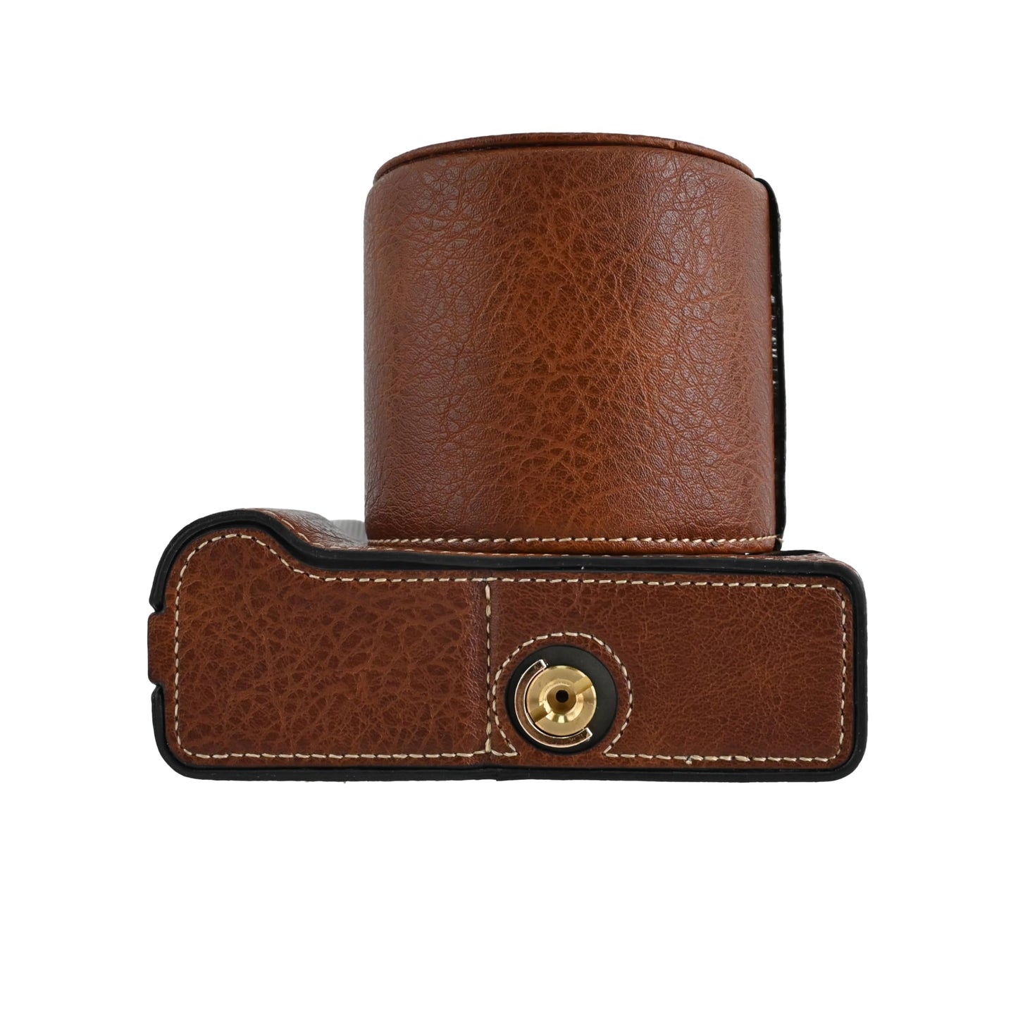 R50 V Case, BMAOLLONGB Handmade PU Leather Half Camera Case Bag Cover Bottom Opening Version for Canon Eos R50 V R50V with Neck Strap Lens Cover