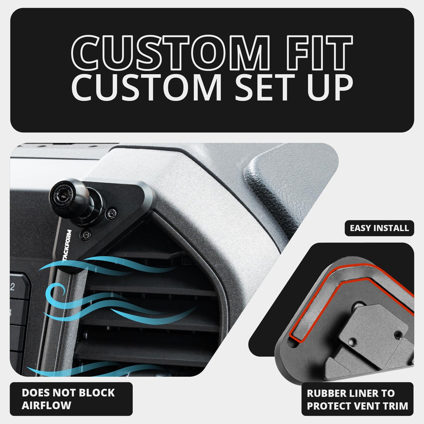 Tackform Link Vent Mount Magnetic Wireless Charging Phone Holder - Compatible with MagSafe, 2015-2020 Ford F-150, 2017-2021 Super Duty, 2018-2021