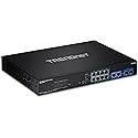 TRENDnet 12-Port Gigabit PoE+ Smart Surveillance Switch, TPE-3012LS, 8 x Gigabit PoE+ Ports, 2 x Gigabit Ports, 2 x SFP Slots, 110W PoE Budget