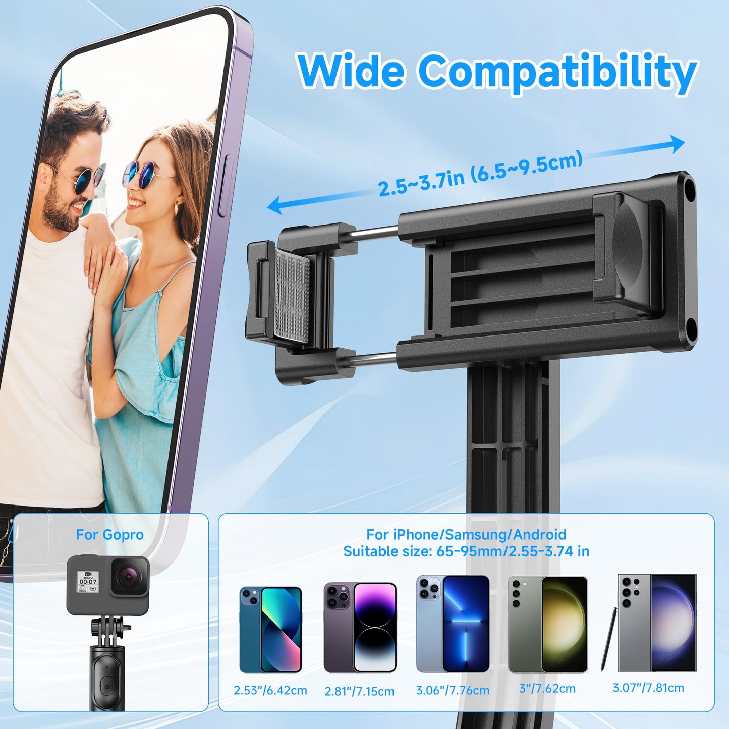 SelfieShow Selfie Stick, Extendable Selfie Stick Tripod with Wireless Remote and Tripod Stand, Portable, Lightweight, Compatible with iPhone 17 16 15