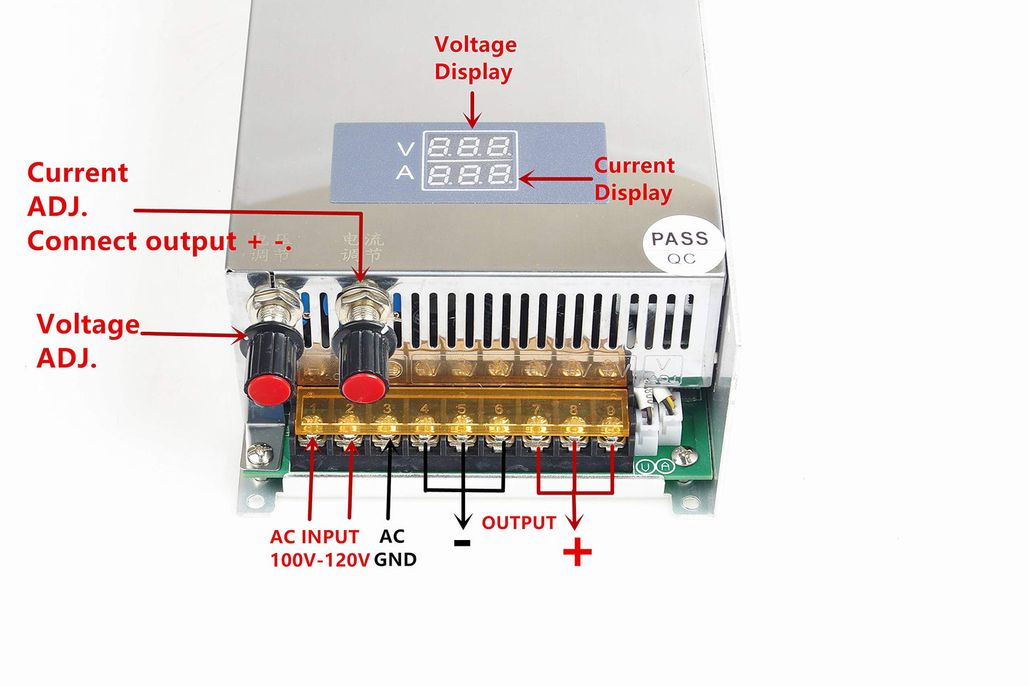 LIVISN Adjustable DC Power Voltage Converter AC 110V to DC 0-12V 0-80A Module 12V 80A Switching Power Supply Digital Display 1000W Voltage Regulator…