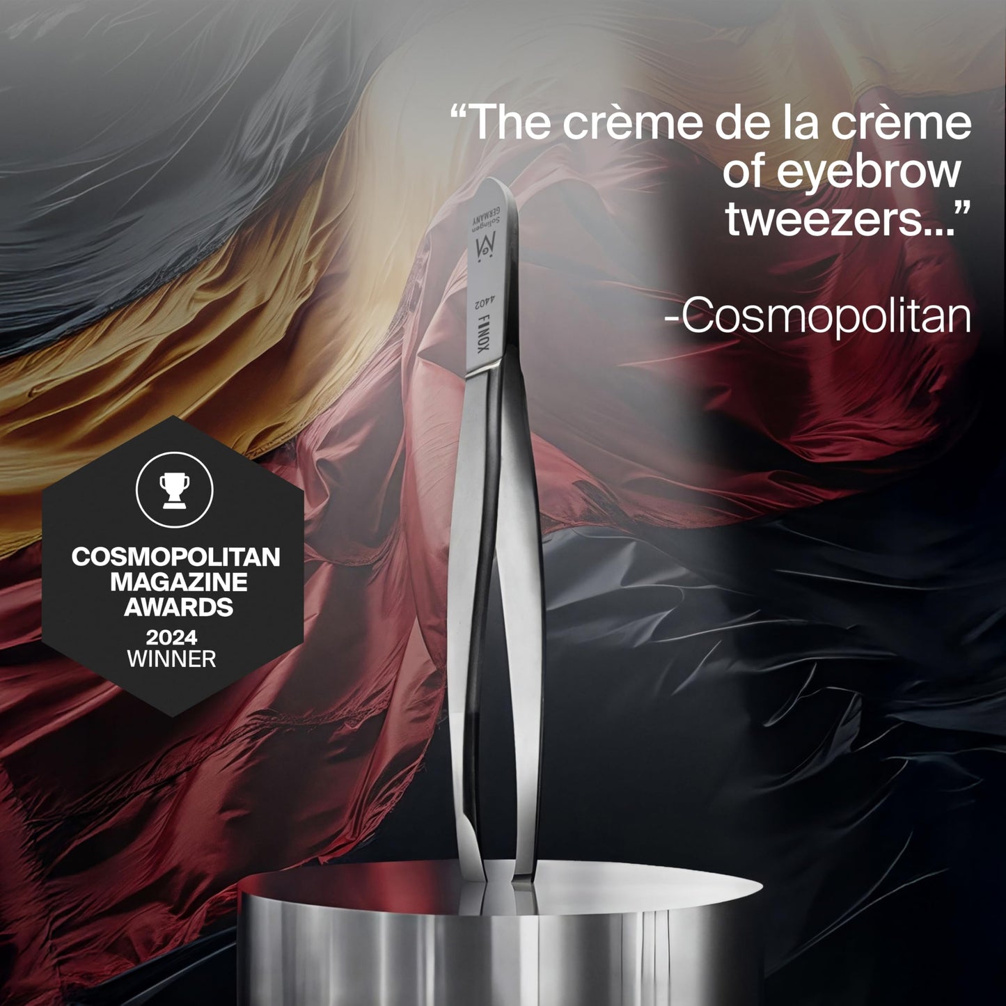 GERMANIKURE Slanted Tweezers in Leather Case - Made in Solingen Germany