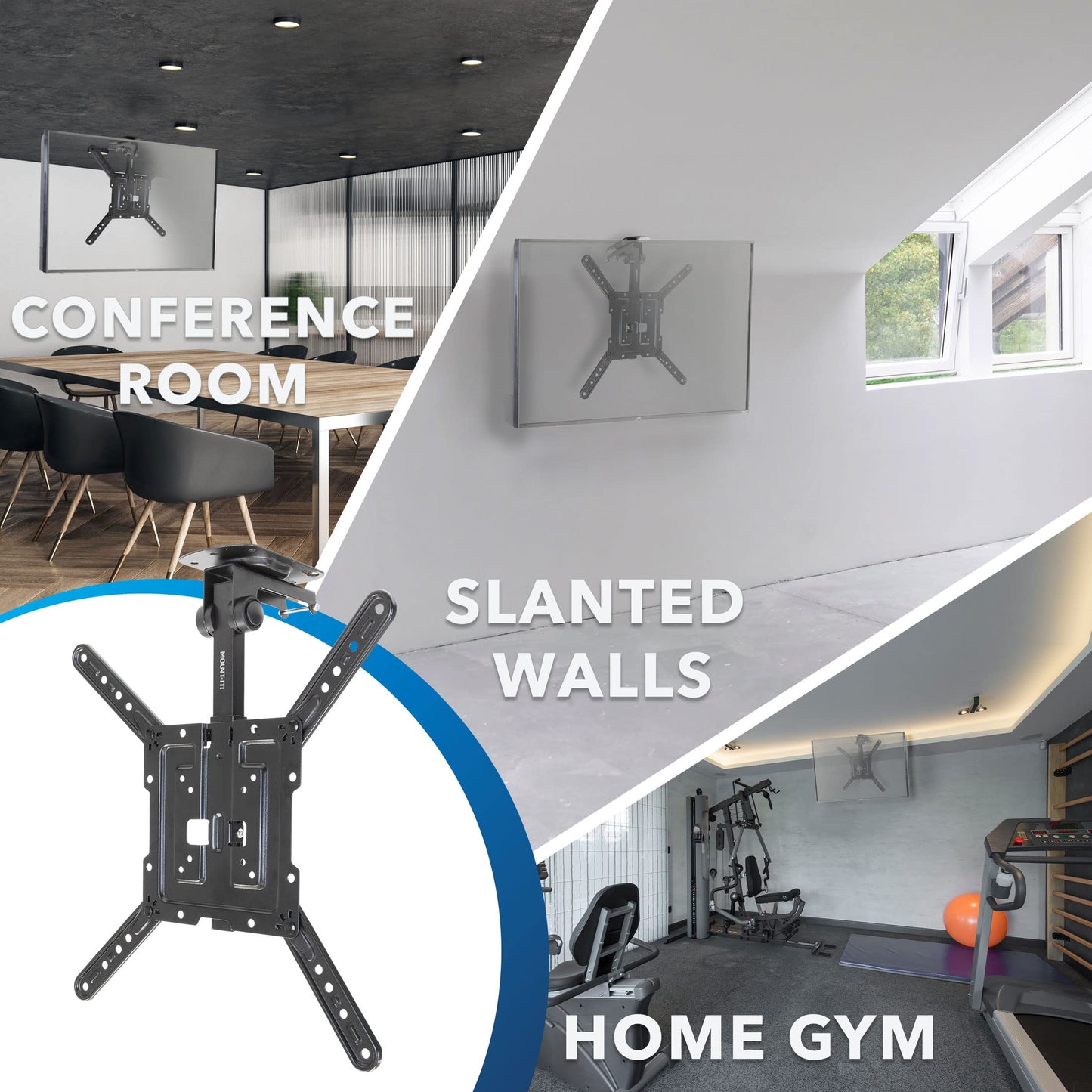 Mount-It! Fold-Up Ceiling TV Mount for 23-55 Inch TVs, Space-Saving Flip Down Bracket for Flat & Slanted Ceilings, Retractable Adjustable Tilt