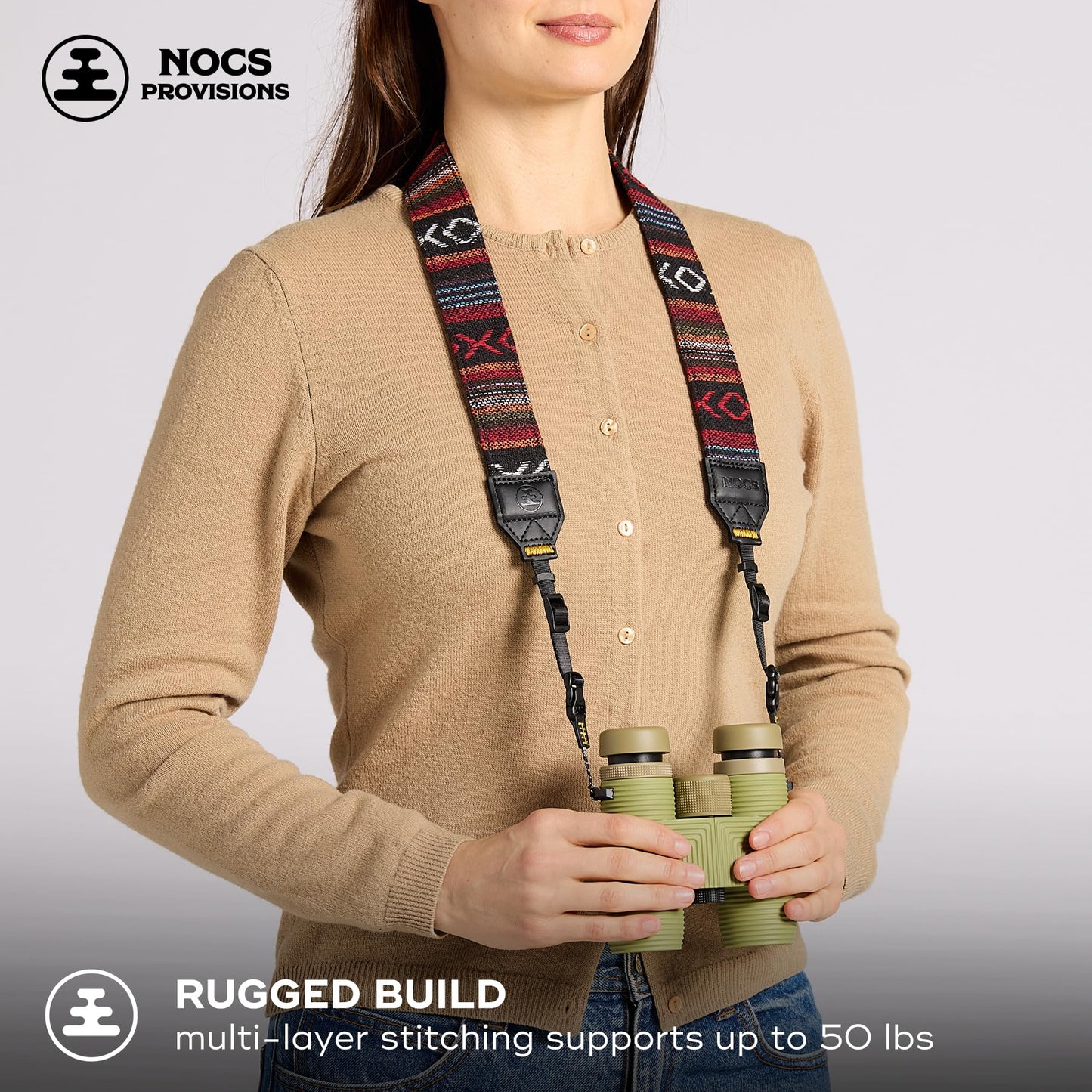 Nocs Provisions NocLoc Woven Tapestry Strap, Binocular & Camera Carry Accessory for All?Day Comfort Hold - Thicket