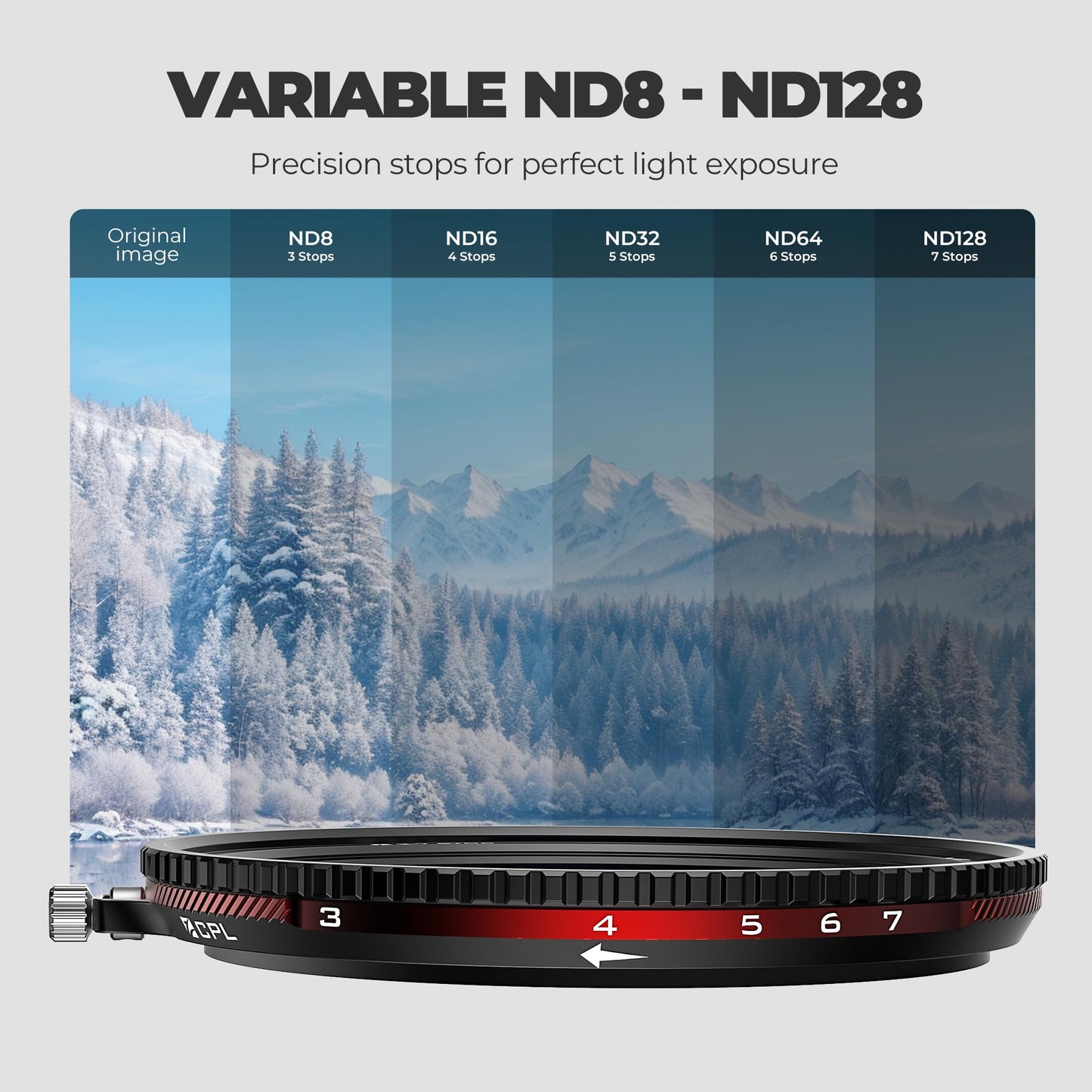 Freewell 82mm V2 Magnetic Hybrid VND/CPL 3-7 Stops Filter -Adjustable VND and CPL Filter Futureproof