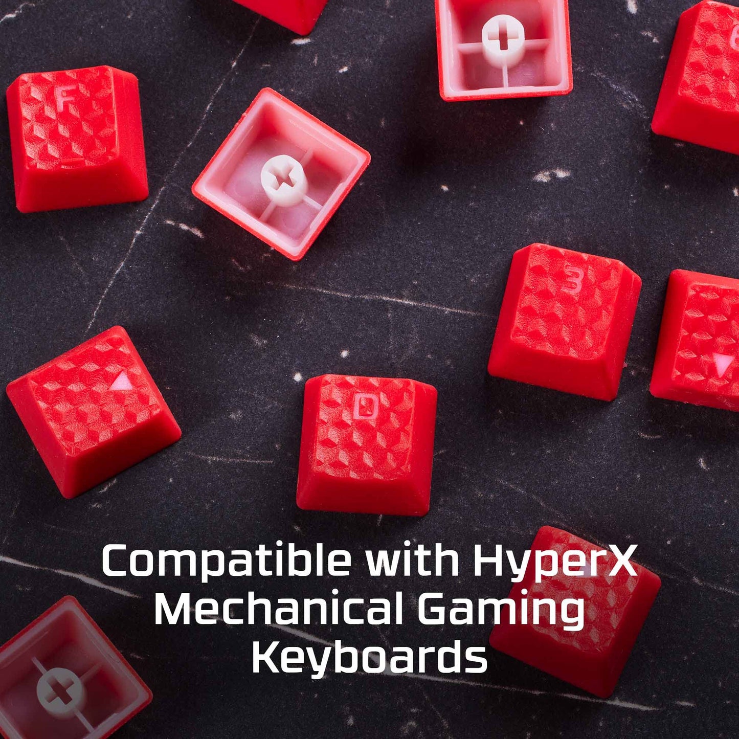 HyperX Rubber Keycaps - Gaming Accessory Kit, 19 Keys, English (US) Layout, Pink