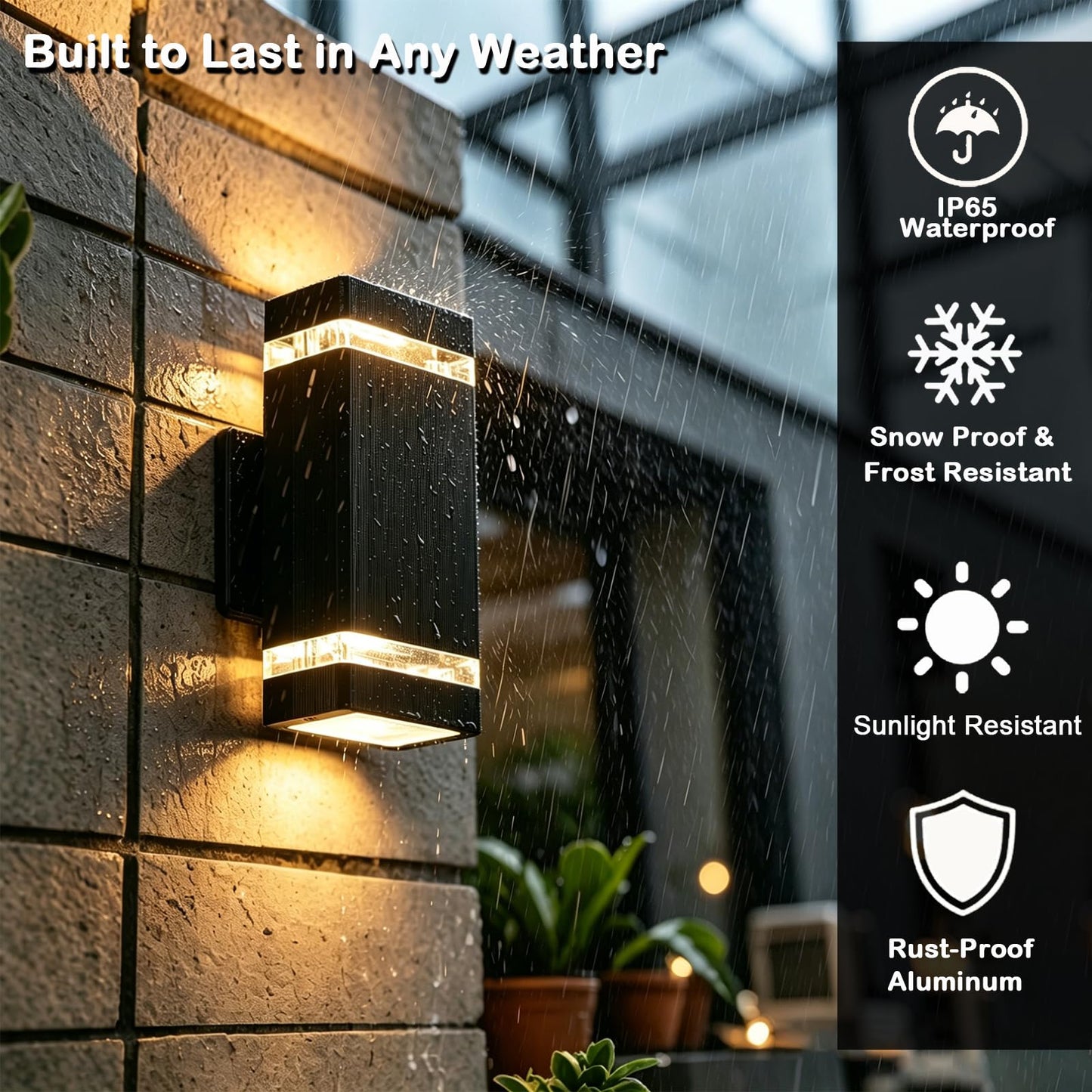 iYogaled Dawn to Dusk Outdoor Light Fixture, Front Porch Light-Bulbs Included, Exterior Wall Sconce, Up and Down Lights Outdoor for House, Modern