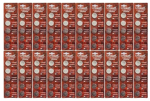 LOOPACELL 100x Cr2032 Battery (CR2032/DL2032/E-CR2032/SB-T51/LF1/2V) Lithium 3v