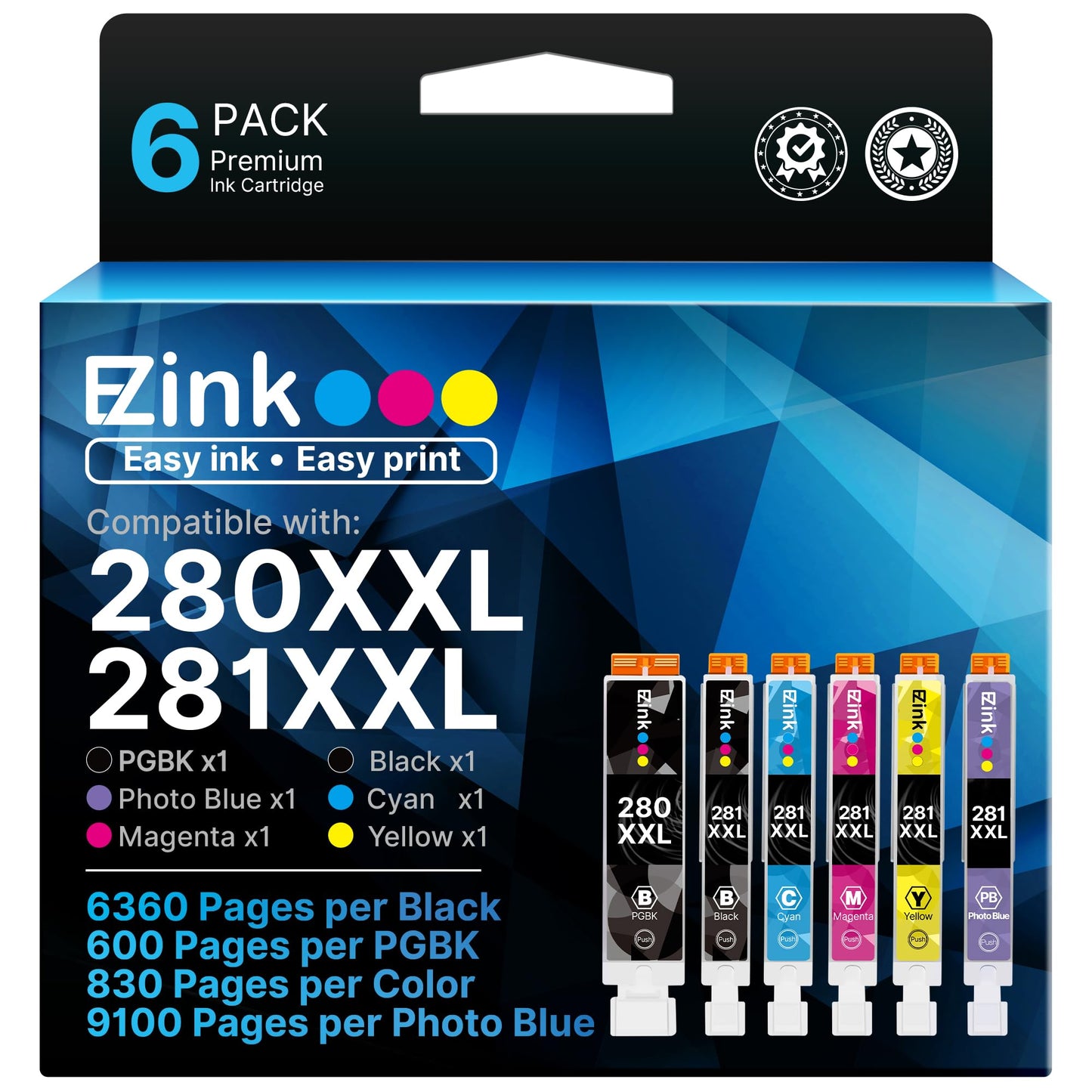 E-Z Ink TS9120 Ink Cartridges Compatible for Canon 280 281 Ink Cartridges