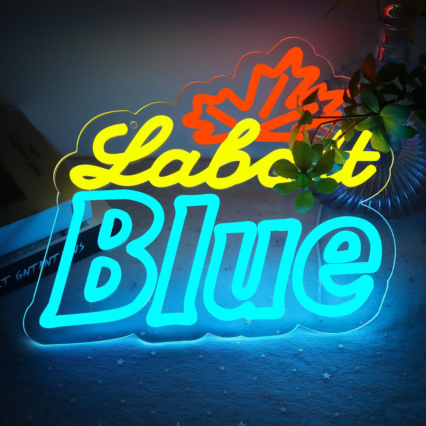 VIIFF Iconic Blue Beer Neon Sign 12.2x11.7 Inch Dimmable USB Wall Decor for Man Cave Bar Garage Game Room