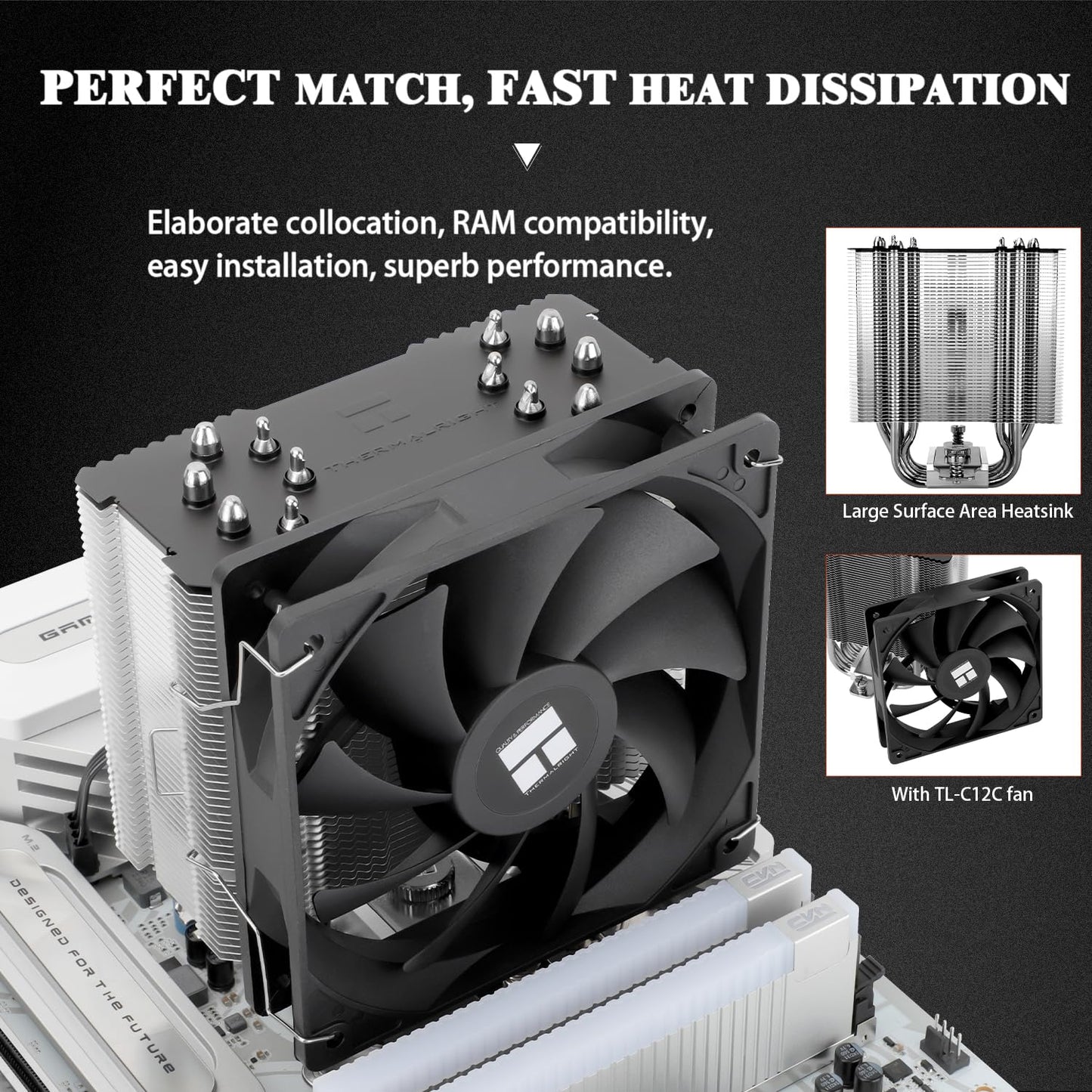 Thermalright Burst Assassin 120 SE CPU Cooler, 6 Heat Pipes Heatsink Cooler, 12cm PWM Fan CPU Air Cooler, AGHP Technology, for Intel