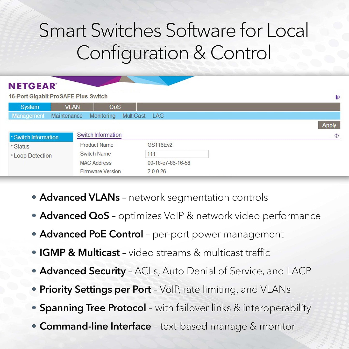 NETGEAR 52-Port PoE Gigabit Ethernet Smart Switch (GS752TPP) - Managed, Optional Insight Cloud Management, 48 x PoE+ @ 760W, 4 x 1G SFP, Desktop or