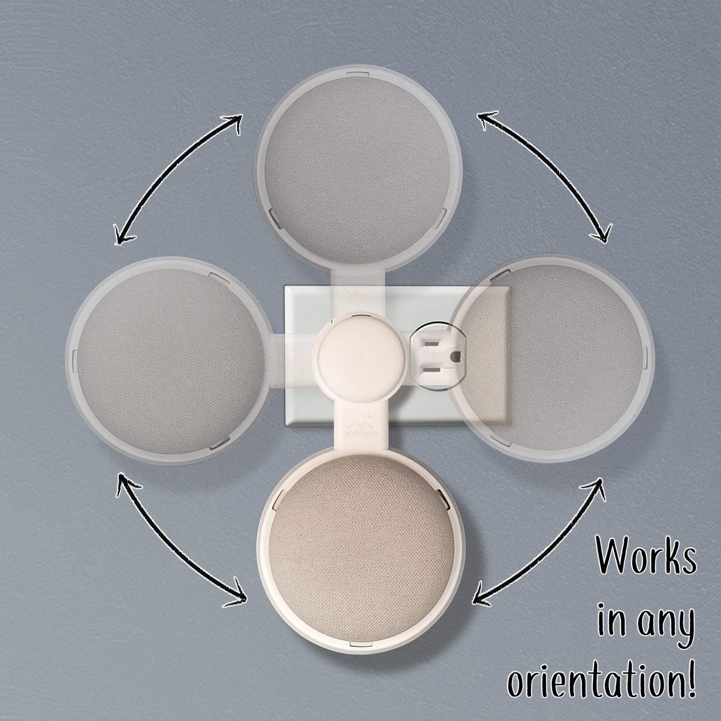 The Mini Genie for Google Nest Mini (2nd Gen) | Multi-Pack Disc. | Lowest Profile | No Ugly Bulk | Vertical or Horizontal | Outlet Wall Mount Hanger