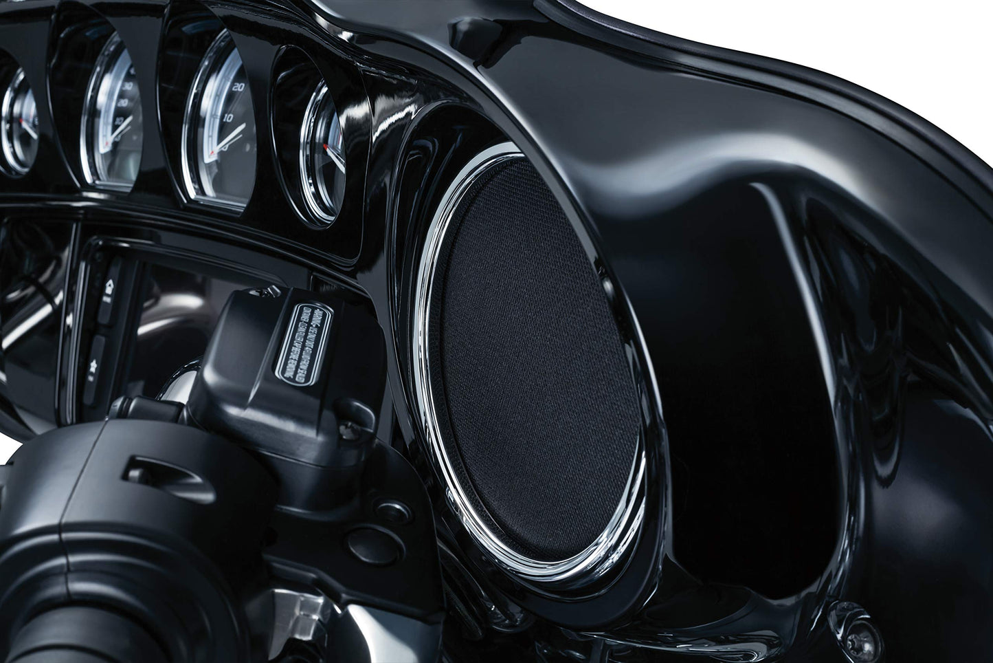 Kuryakyn 7377 Chrome Front Fairing Speaker Grills for 2014-19 Harley-Davidson Motorcycles: Corona, Pack of 2