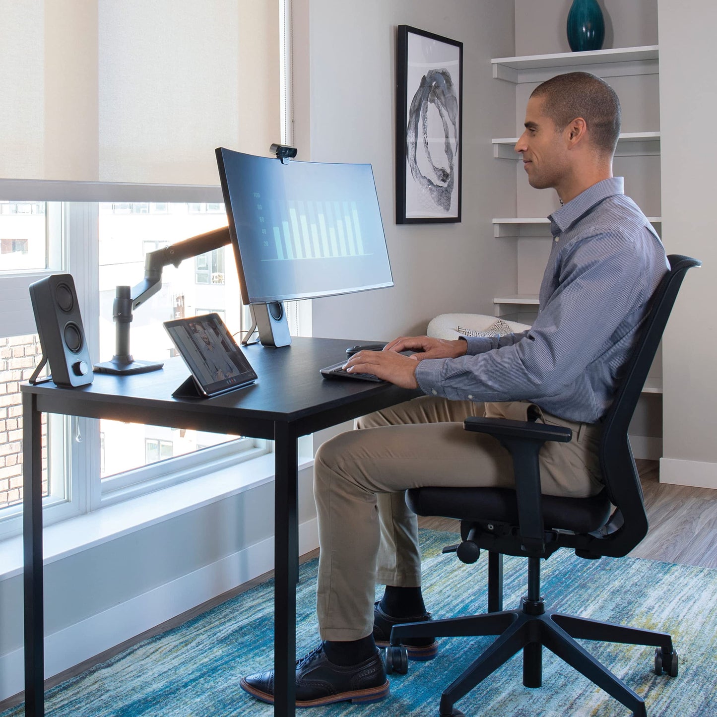 Ergotron - LX Monitor Arm, Single Monitor Desk Mount - fits Flat Curved Ultrawide Computer Monitors up to 34 Inches, 7 to 25 lbs, VESA 75x75mm or