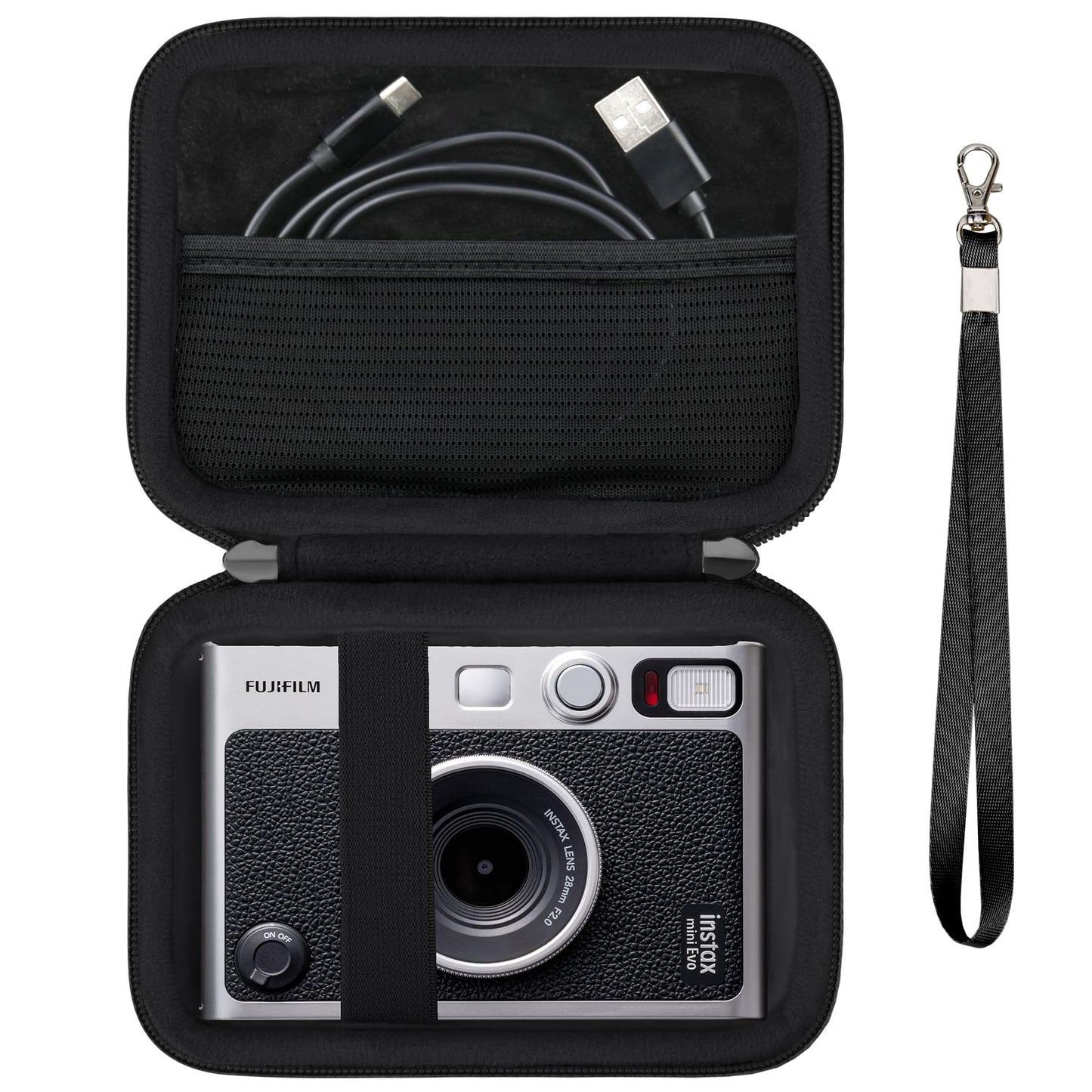 Supmay Hard Carrying Case for Fujifilm Instax Mini EVO Instant Camera, Instax Mini Printer Travel Storage Case with Mesh Pocket Can Store USB Cables
