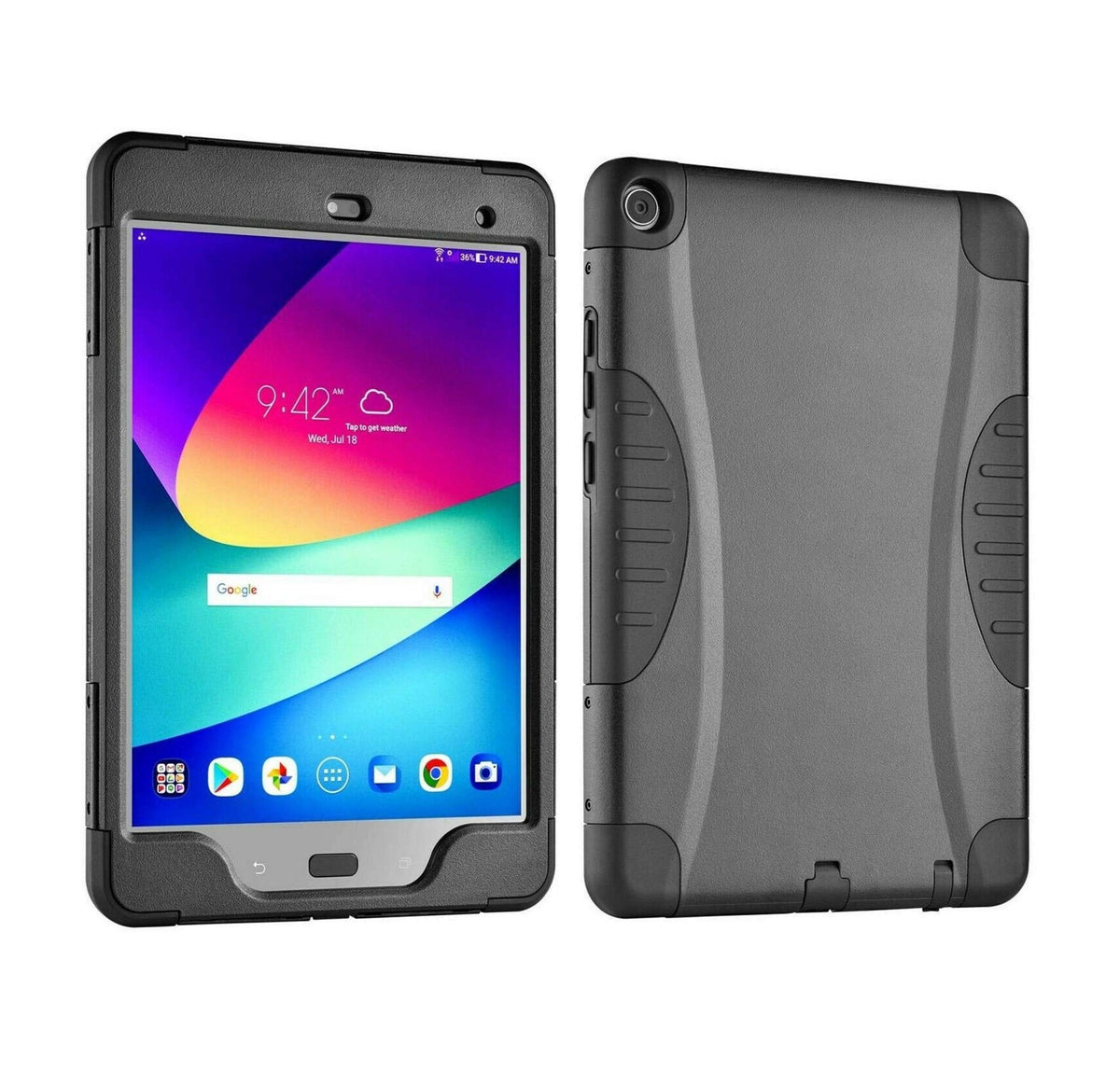 Verizon Rugged Case with Built-in Screen Protector for ASUS ZenPad Z8s, 7.9 inch Tablet - Black