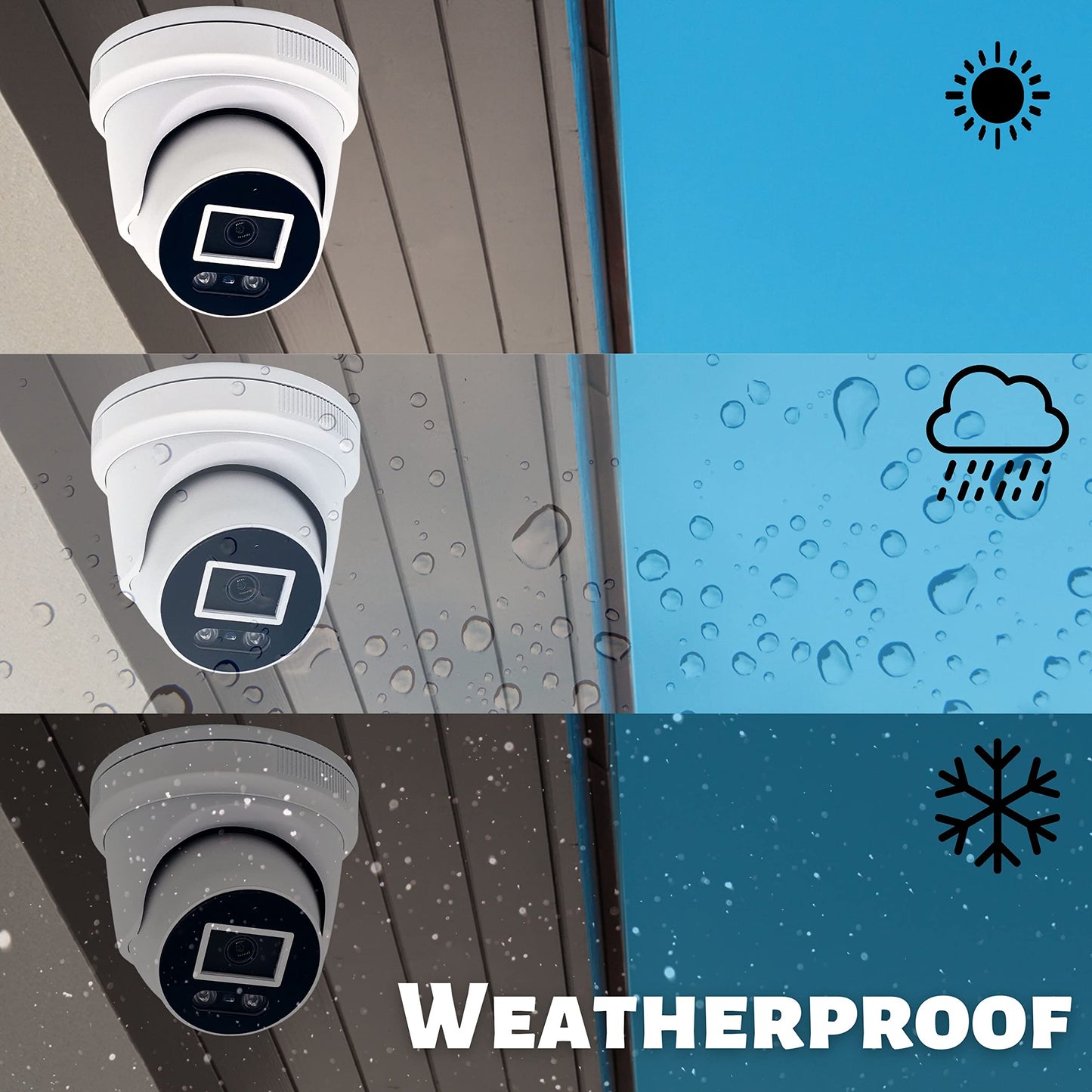 Evertech H.265 5MP IP PoE Network Indoor Outdoor Dual Light Full Color Security Surveillance Dome Camera with 2.8mm Fixed Wide Angle Lens and Built-in