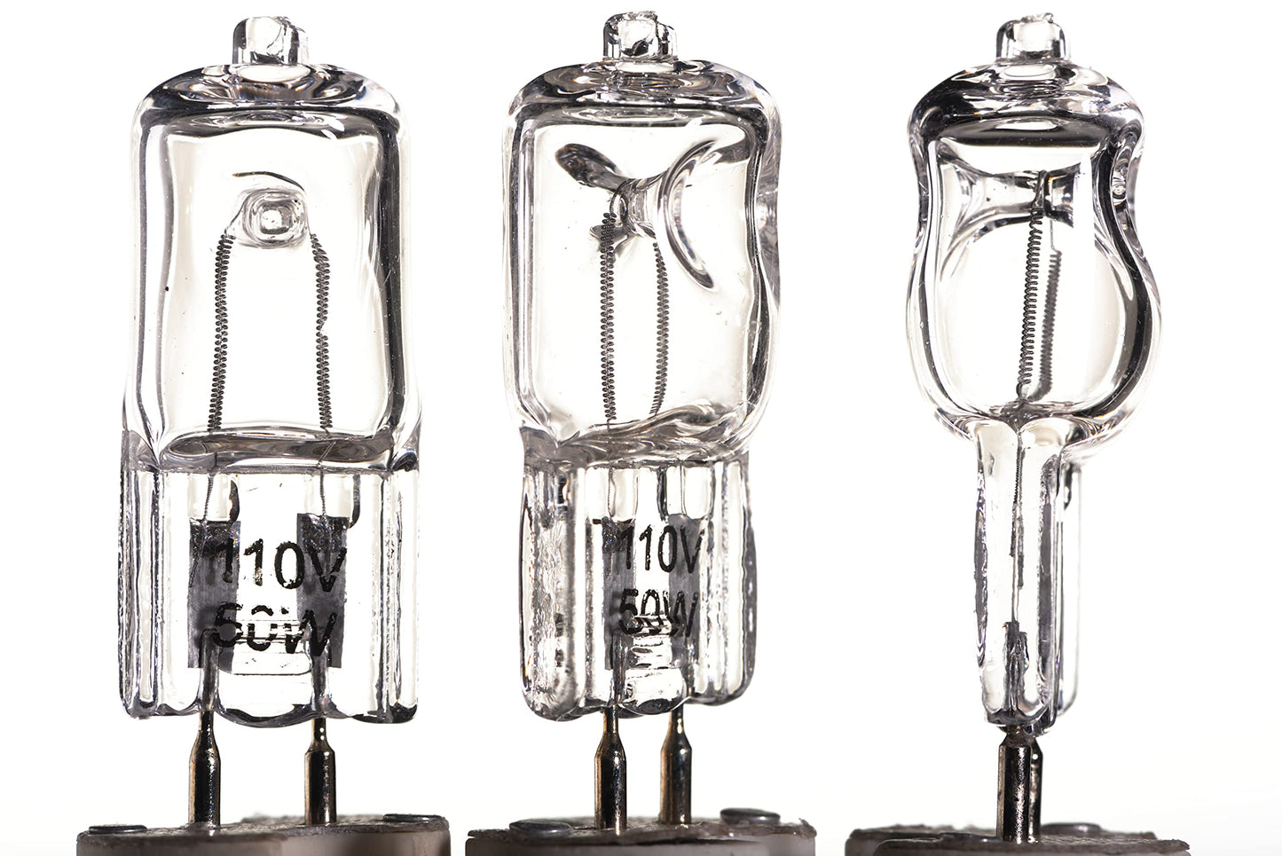 TVaromatics 50W 110V JCD T4 Clear Halogen G5.3 Bipin C2V Filament Pack of 10 Bulbs for Aroma Lamps Oil Warmers